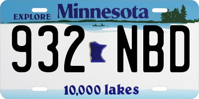 MN license plate 932NBD