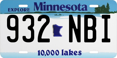 MN license plate 932NBI