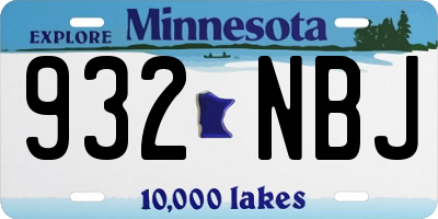 MN license plate 932NBJ