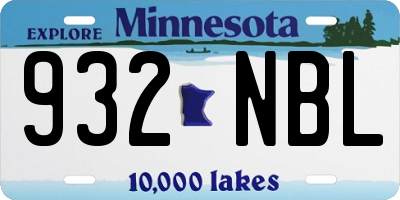 MN license plate 932NBL