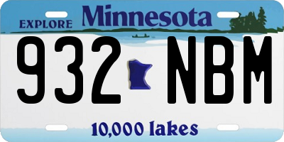 MN license plate 932NBM
