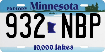 MN license plate 932NBP