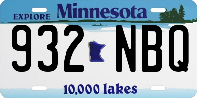 MN license plate 932NBQ