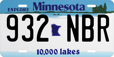 MN license plate 932NBR