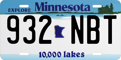 MN license plate 932NBT