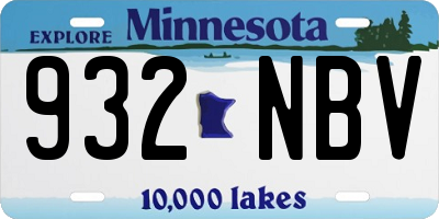 MN license plate 932NBV