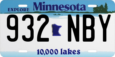 MN license plate 932NBY