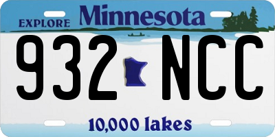 MN license plate 932NCC