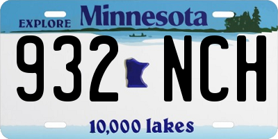 MN license plate 932NCH