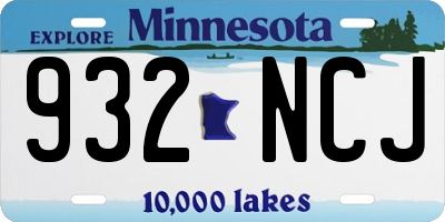 MN license plate 932NCJ