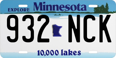 MN license plate 932NCK