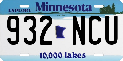MN license plate 932NCU