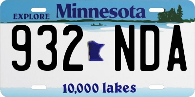 MN license plate 932NDA
