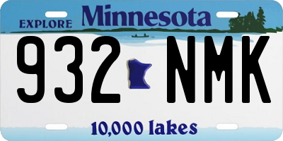 MN license plate 932NMK