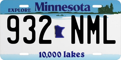 MN license plate 932NML
