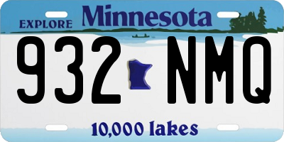 MN license plate 932NMQ
