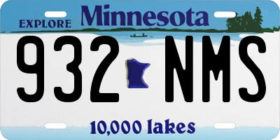 MN license plate 932NMS