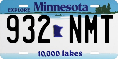 MN license plate 932NMT