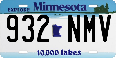 MN license plate 932NMV
