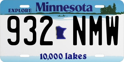 MN license plate 932NMW