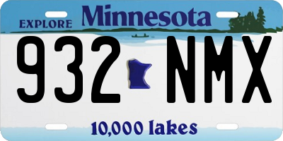 MN license plate 932NMX