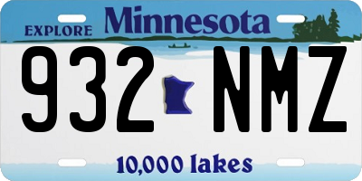 MN license plate 932NMZ