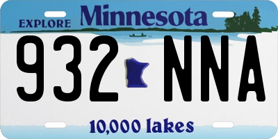 MN license plate 932NNA