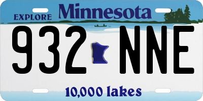 MN license plate 932NNE