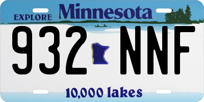 MN license plate 932NNF