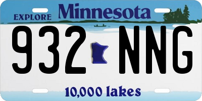 MN license plate 932NNG
