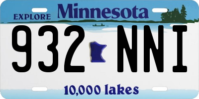 MN license plate 932NNI