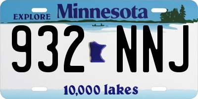 MN license plate 932NNJ
