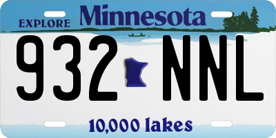 MN license plate 932NNL