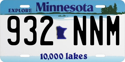 MN license plate 932NNM