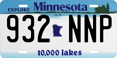 MN license plate 932NNP