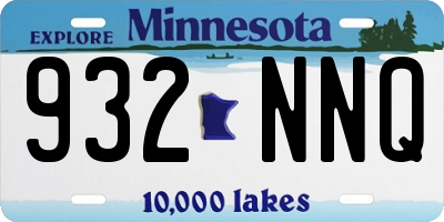 MN license plate 932NNQ