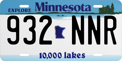 MN license plate 932NNR