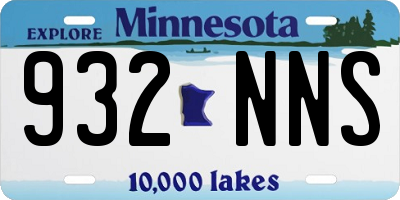 MN license plate 932NNS