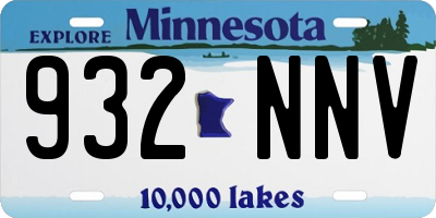 MN license plate 932NNV