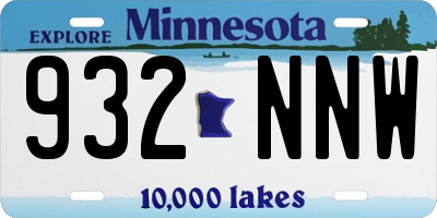 MN license plate 932NNW