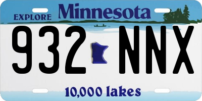 MN license plate 932NNX