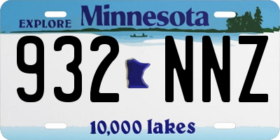 MN license plate 932NNZ