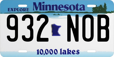 MN license plate 932NOB