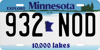 MN license plate 932NOD