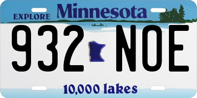 MN license plate 932NOE