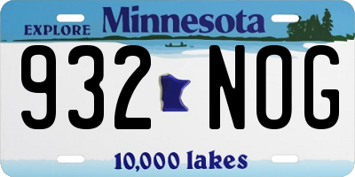 MN license plate 932NOG