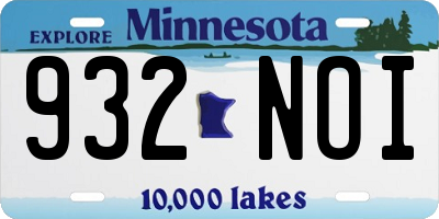 MN license plate 932NOI