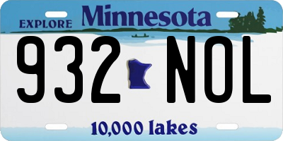 MN license plate 932NOL