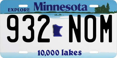 MN license plate 932NOM