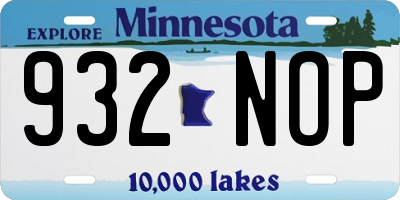MN license plate 932NOP